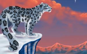 Snow Leopard Drawing wallpaper thumb