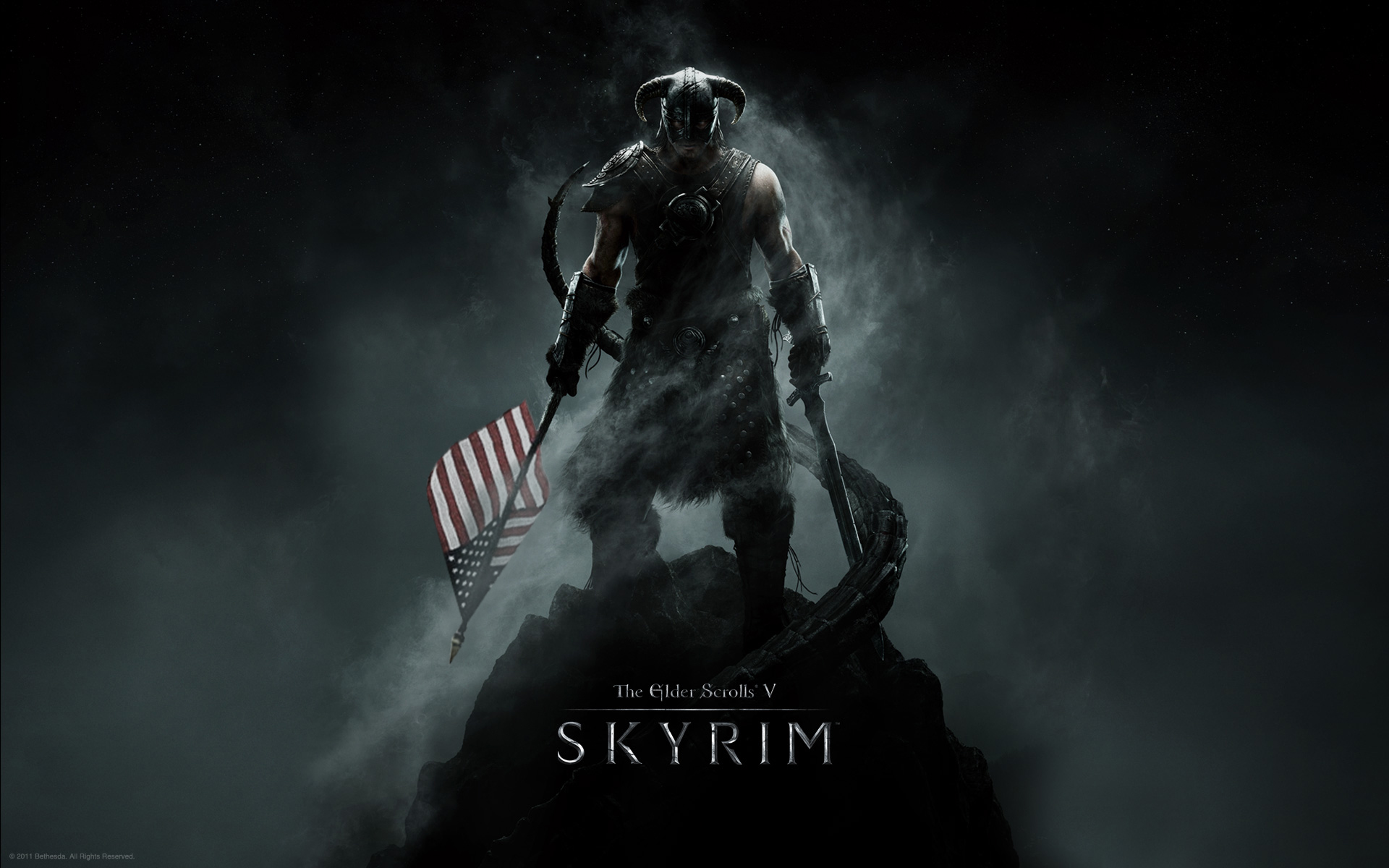 Download Wallpaper For 2560x1080 Resolution Skyrim Flag American Flag Hd Games Wallpaper Better