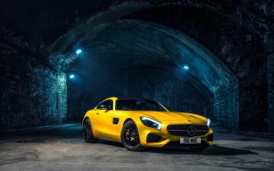 2015 Mercedes AMG GT C190 yellow supercar wallpaper thumb