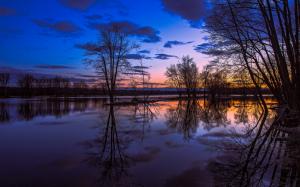 Canada Ontario, lake reflection, trees, sunset, beautiful scenery wallpaper thumb
