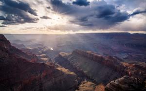 Grand Canyon Canyon Landscape Desert Clouds Sunlight HD wallpaper thumb