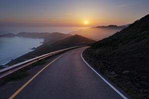 conzelman road, sunset, turning road, sea wallpaper thumb