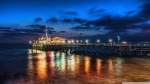 The Pier At Santa Monica At Night wallpaper thumb