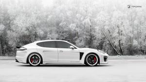 Porsche, Porsche Panamera, White Cars, Winter, Side View wallpaper thumb