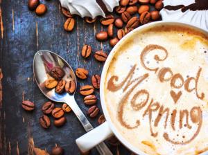 Coffee beans, cup, good morning wallpaper thumb