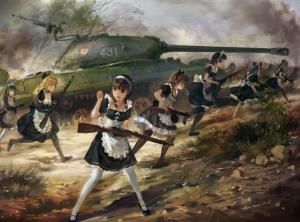 Anime Girls in war wallpaper thumb