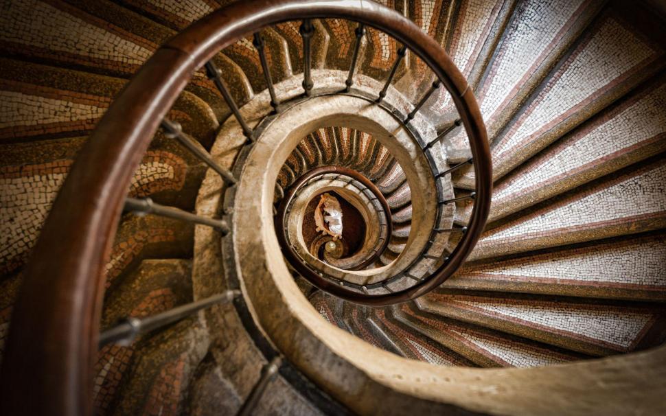Spiraling stairs wallpaper,photography HD wallpaper,1920x1200 HD wallpaper,spiral HD wallpaper,staircase HD wallpaper,mosaic HD wallpaper,1920x1200 wallpaper