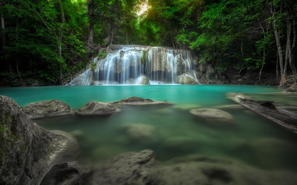 Nature, Landscape, Waterfall, Forest, Thailand, Pond, Green, Turquoise, Tropical wallpaper,nature HD wallpaper,landscape HD wallpaper,waterfall HD wallpaper,forest HD wallpaper,thailand HD wallpaper,pond HD wallpaper,green HD wallpaper,turquoise HD wallpaper,tropical HD wallpaper,1920x1200 wallpaper