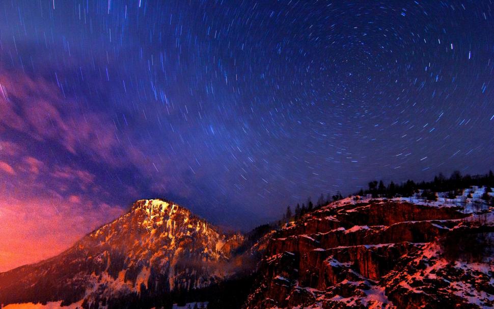 Orionid Meteor Shower Over The Mountain wallpaper,snow HD wallpaper,phenomenon HD wallpaper,mountain HD wallpaper,orionid meteor shower HD wallpaper,nature & landscapes HD wallpaper,1920x1200 wallpaper