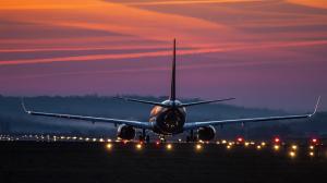 Airbus, airplane, aviation, airport, airbus, evening, light, sky wallpaper thumb