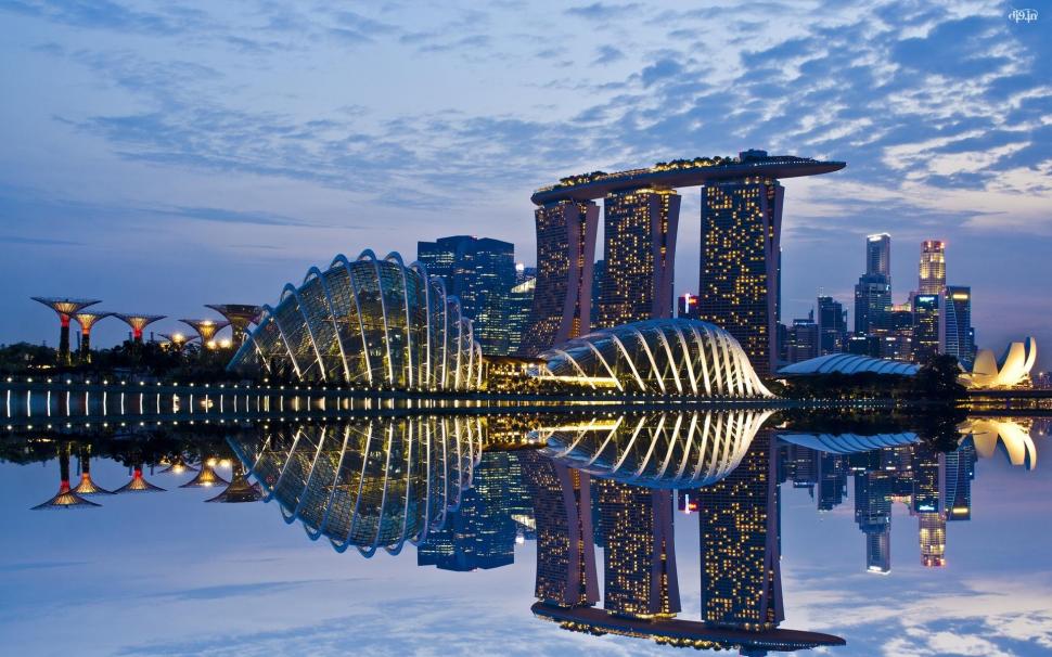 Singapore Night Lights wallpaper,lights HD wallpaper,water HD wallpaper,singapore HD wallpaper,night HD wallpaper,nature & landscapes HD wallpaper,1920x1200 wallpaper