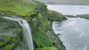 Falls In The Wild Faroe Isl Denmark wallpaper thumb