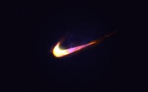 Logos, Nike, Famous Sports Brand, Dark Background, Sparks, Colorful Rays wallpaper thumb