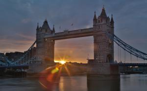 Tower Bridge Bridge London Sunset Sunlight HD wallpaper thumb