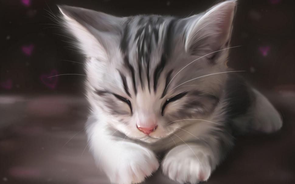 Art watercolor, cute cat sleeping wallpaper,Art HD wallpaper,Watercolor HD wallpaper,Cute HD wallpaper,Cat HD wallpaper,Sleeping HD wallpaper,1920x1200 wallpaper