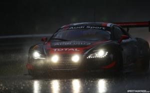 Audi R8 Rain Race Car Lights HD wallpaper thumb