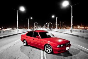 BMW, E34, 520i, red wallpaper thumb