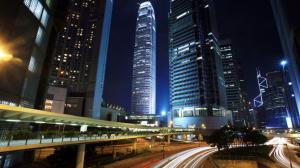 Hong Kong Night Buildings Skyscrapers Timelapse HD wallpaper thumb