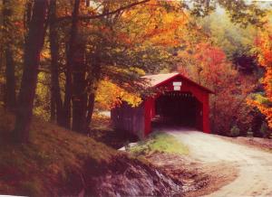 Covered Bridge In Autumn wallpaper thumb