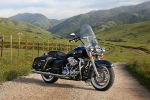 Harley Davidson, FLHRC-RoadKing, Motorcycle, Mountains, Grass wallpaper thumb