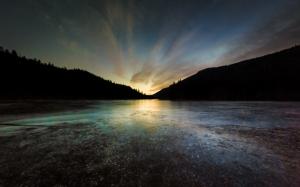 Rose Valley Reservoir, West Kelowna, British Columbia, Canada, lake, sunset wallpaper thumb