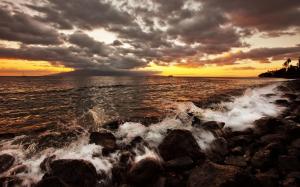 Sunset Over A Rocky Shore wallpaper thumb