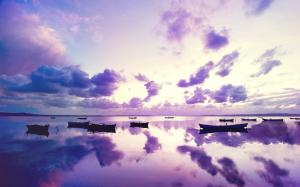 Purple Sunset in Ocean wallpaper thumb