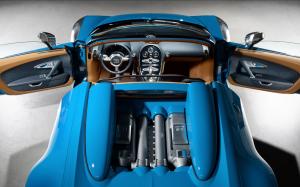 Top view blue Bugatti Veyron 16.4 supercar wallpaper thumb