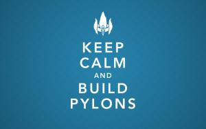 Pylons Keep Calm StarCraft Blue HD wallpaper thumb