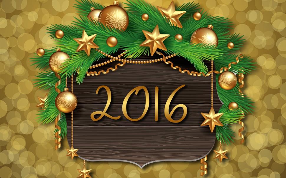 2016 Happy New Year, golden balls, Christmas wallpaper,2016 HD wallpaper,Happy HD wallpaper,New HD wallpaper,Year HD wallpaper,Golden HD wallpaper,Balls HD wallpaper,Christmas HD wallpaper,2560x1600 wallpaper