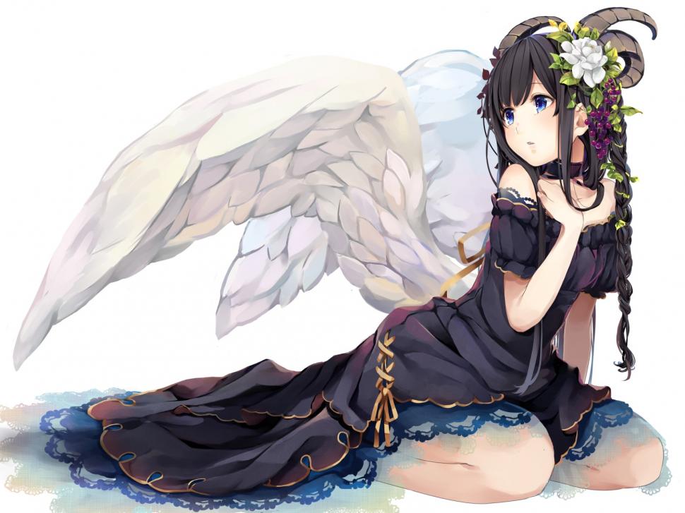Anime Girls, Wings, Dress wallpaper,anime girls wallpaper,wings wallpaper,dress wallpaper,1600x1200 wallpaper