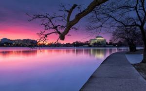 Washington, USA, evening, park, trees, lake wallpaper thumb