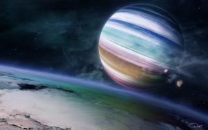 Colorful gas giant planet wallpaper thumb