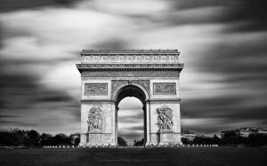 Arc de Triomphe Paris BW Arch HD wallpaper thumb