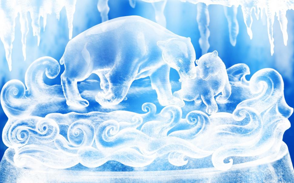 Bears Carved From Ice wallpaper,background HD wallpaper,animals HD wallpaper,1920x1200 wallpaper