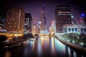 Chicago, Illinois lights wallpaper thumb