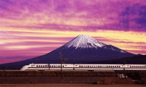 Mount Fuji, Train, Landscape, Japan wallpaper thumb