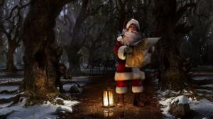 Santa lost in the woods wallpaper thumb