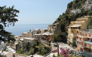 Italy, Amalfi, city, houses, street, sea wallpaper thumb
