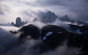 Nature, Landscape, Mist, Mountain, Alps, Clouds, Italy, Snowy Peak, Summit wallpaper thumb