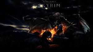 Skyrim Elder Scrolls Dragon Fire HD wallpaper thumb