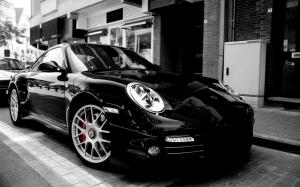 Superb Porsche 997 Turbo Black wallpaper thumb