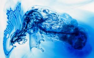 Blue ink in water wallpaper thumb