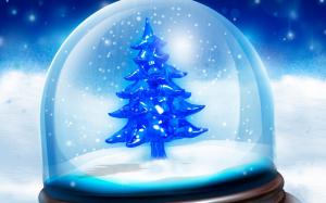 new year, christmas, fur-tree, gift, glass, snow wallpaper thumb