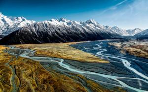 Hooker Valley, Aoraki Mount Cook, New Zealand, mountains, river wallpaper thumb