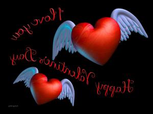 Winged Valentine Hearts Red Love You Day 3D Hd wallpaper thumb