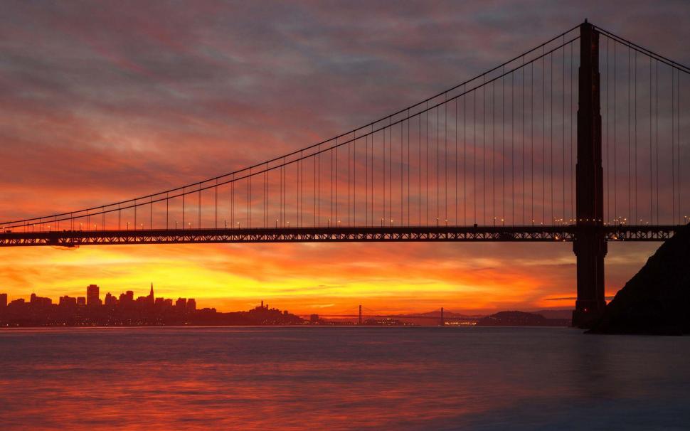 Sunset over Golden Gate Bridge wallpaper,world HD wallpaper,1920x1200 HD wallpaper,california HD wallpaper,san francisco HD wallpaper,golden gate bridge HD wallpaper,1920x1200 wallpaper