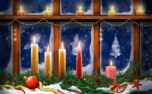 Christmas Lighting Candles HD wallpaper thumb