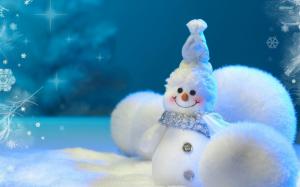Snowman, Cute, Small, Holidays, Snow, Winter, Celebration wallpaper thumb