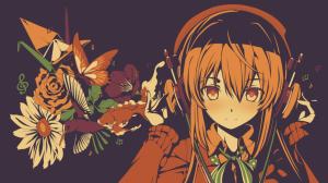 Anime, Headphones, Flowers, Butterfly, Bird wallpaper thumb
